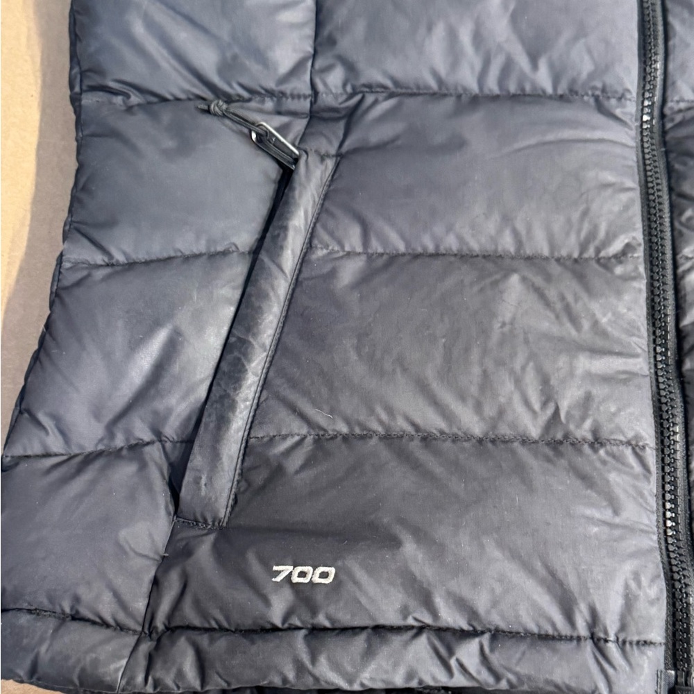 The North Face Puffer Vest Jacket Womens Large Black Nuptse 700 Goose Down Fill - Picture 2 of 9